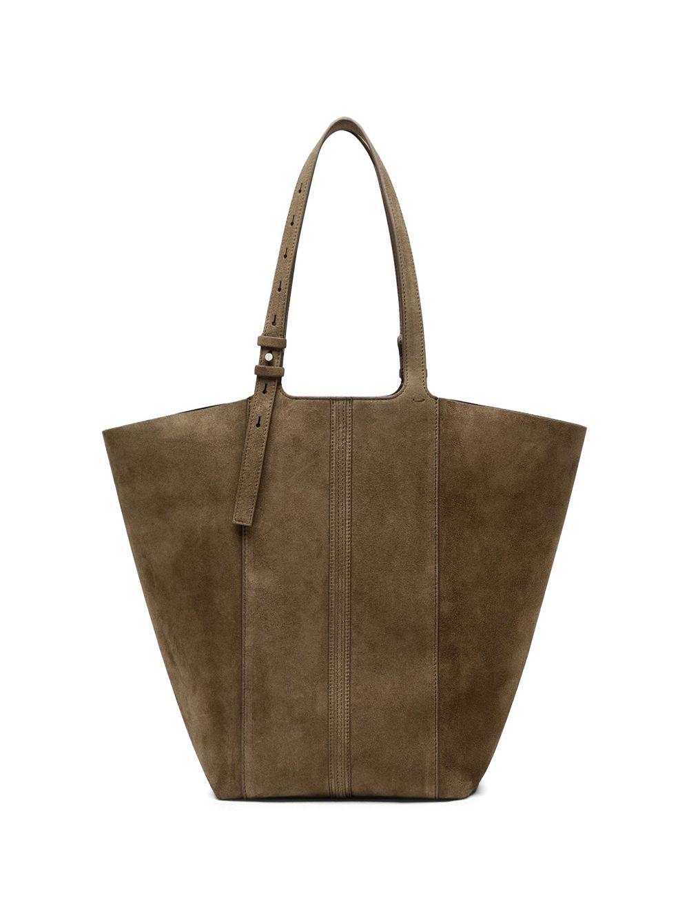 GOLDEN GOOSE Borsa 24/7 in suede verde oliva