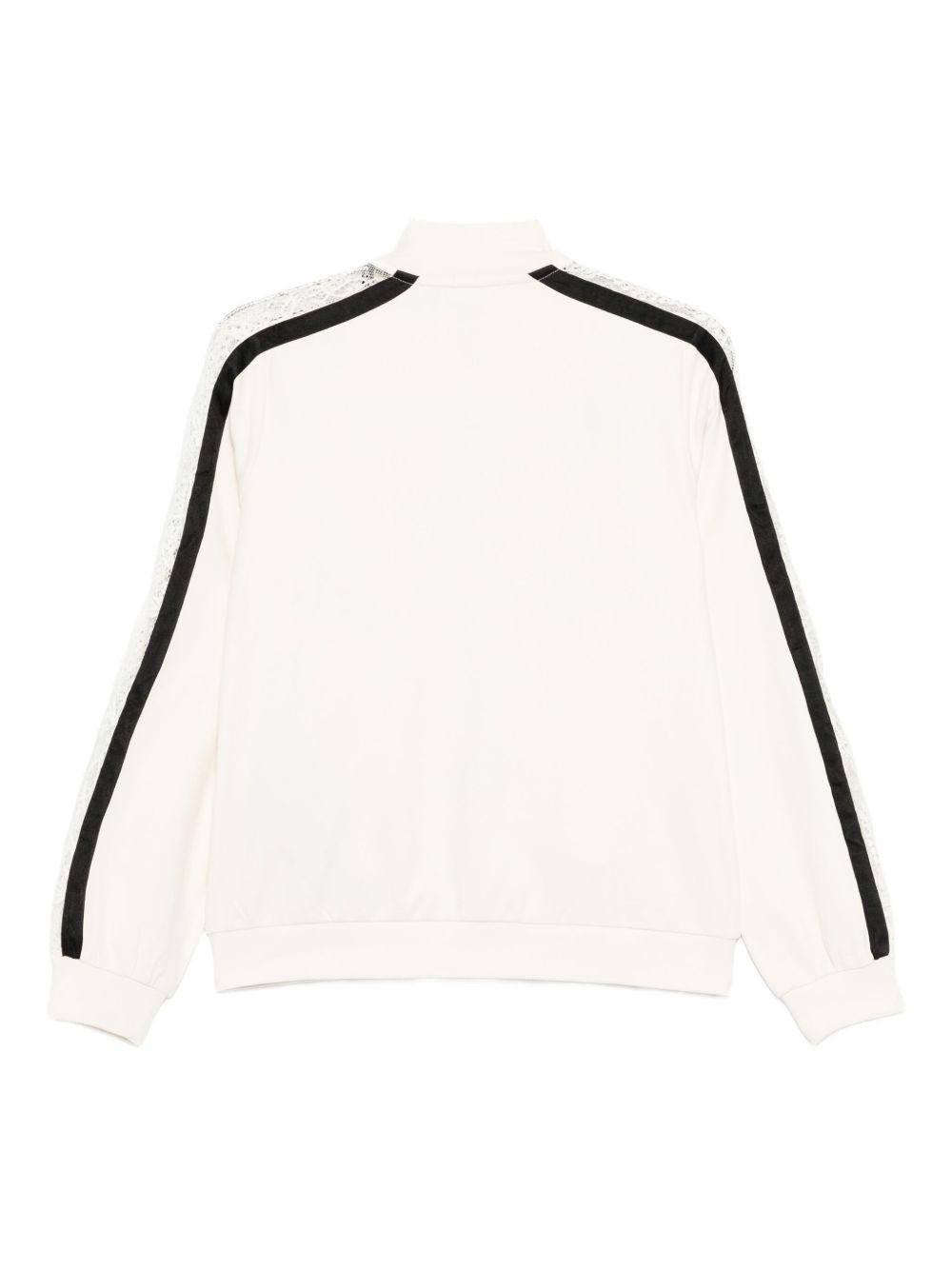 LIUJO Felpa in cotone bianco con strisce nere