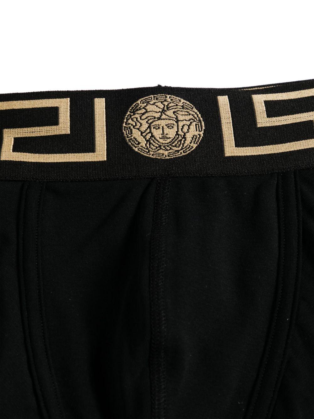 VERSACE Boxer in cotone stretch con motivo greca
