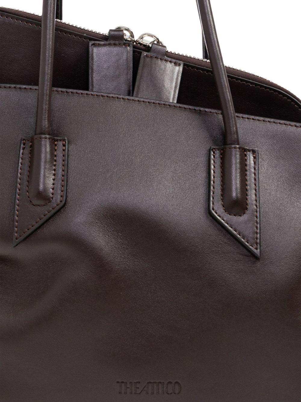 THE ATTICO Borsa a spalla media 'La Passeggiata' in pelle marrone