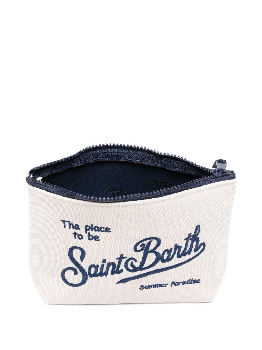 MC2 SAINT BARTH Pochette Aline Canvas avorio e blu