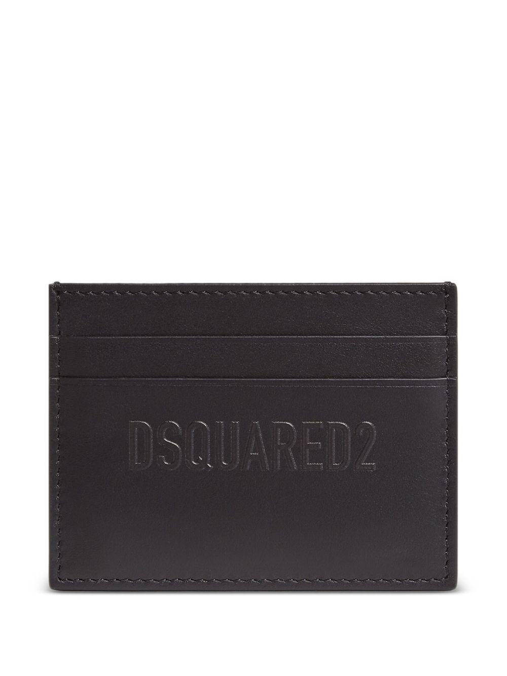 DSQUARED2 Portacarte in pelle di vitello con logo