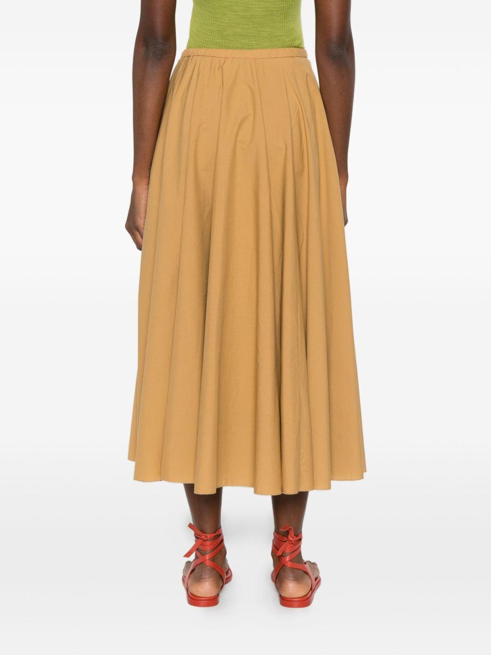 FORTE FORTE Gonna midi in cotone color cammello