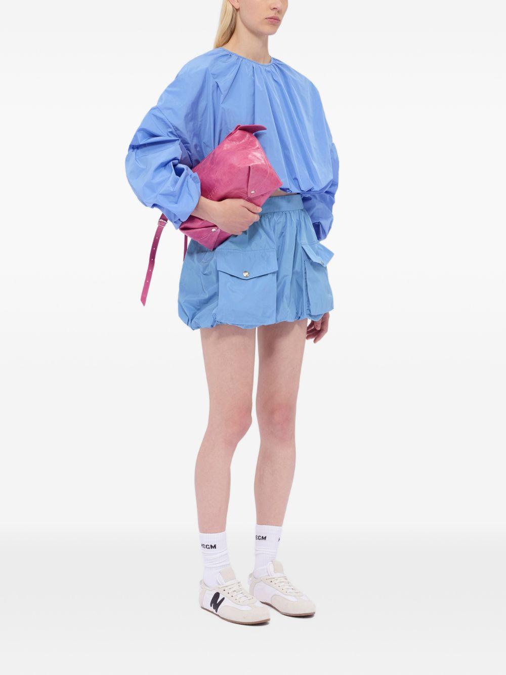MSGM Minigonna celeste con tasche