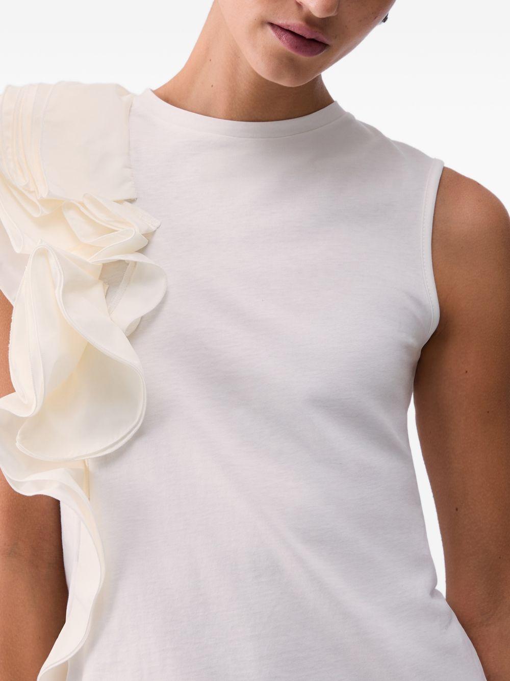 LIUJO T-shirt con rouches laterali bianca