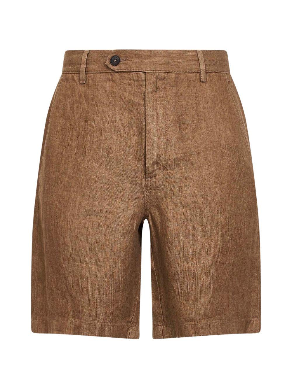 MC2 SAINT BARTH Shorts marroni Sebastiani in lino