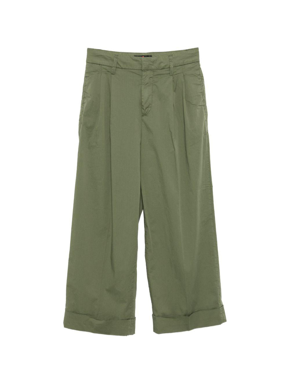 PEUTEREY Pantaloni Ralph verdi in cotone elasticizzato