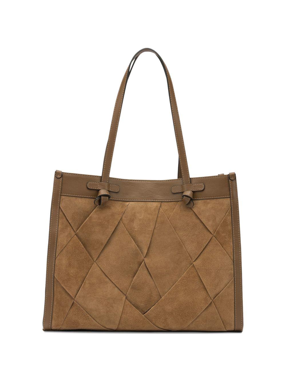 GIANNI CHIARINI Borsa shopping Marcella in pelle color caramello