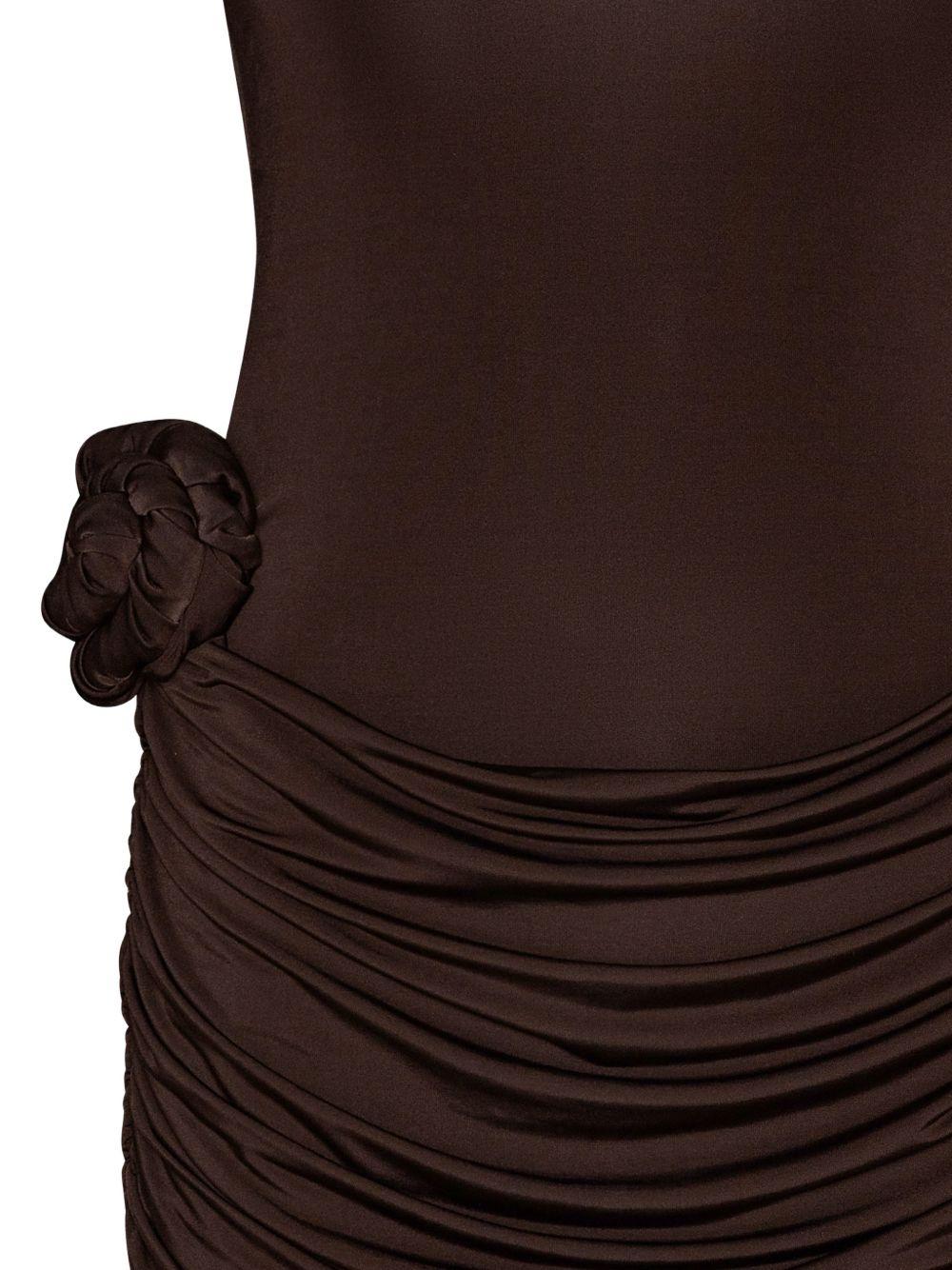 ROTATE Abito corto marrone con rosa