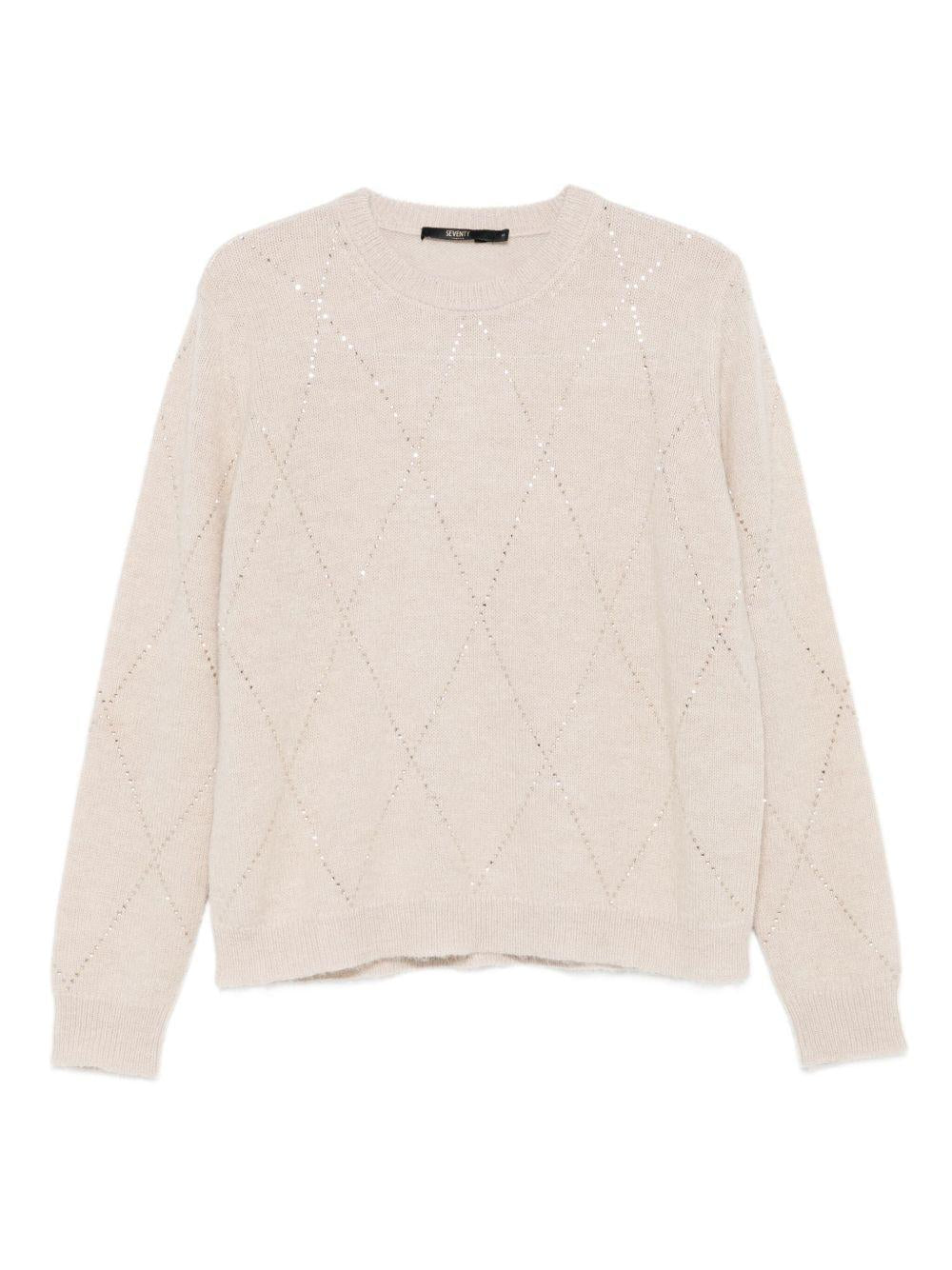 SEVENTY Maglia girocollo con decorazioni di paillettes