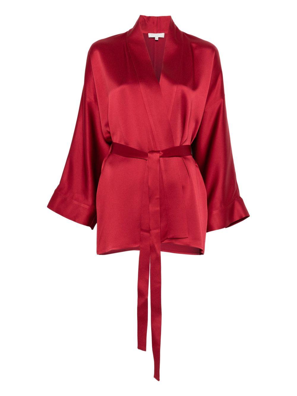 ANTONELLI Kimono rossa in satin con cintura