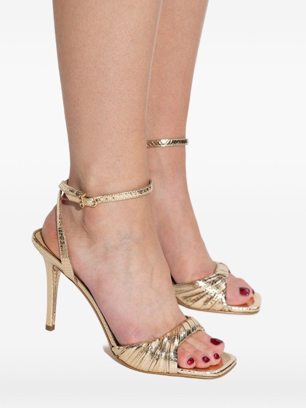 MICHAEL KORS Sandali con tacco in pelle oro