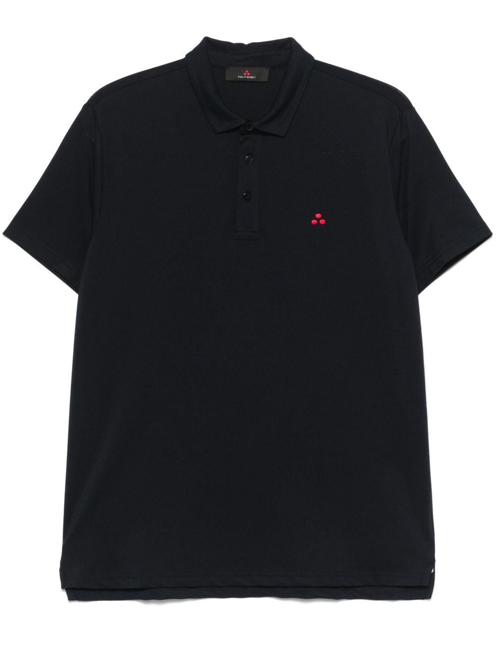 PEUTEREY Polo blu con logo a maniche corte
