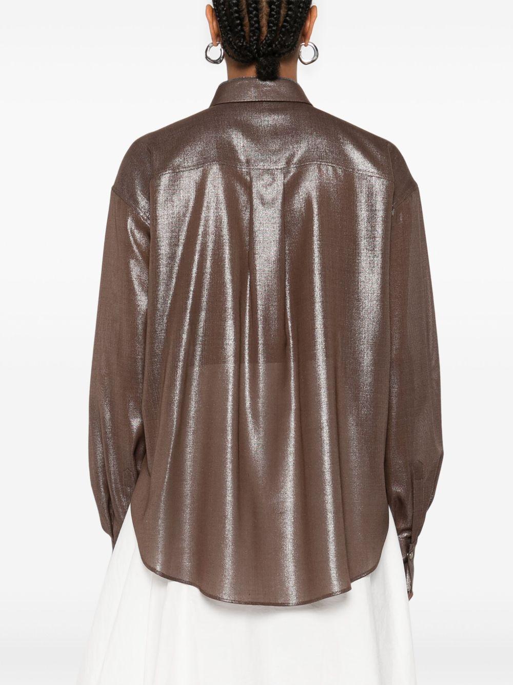 BRUNELLO CUCINELLI Camicia con effetto metallizzato