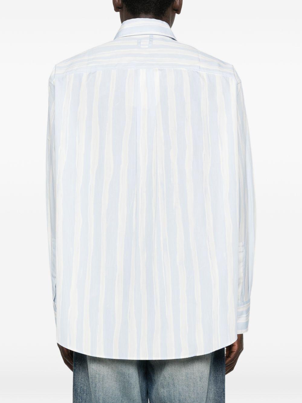 JACQUEMUS Camicia Jacquemus in cotone azzurro chiaro e grigio a righe