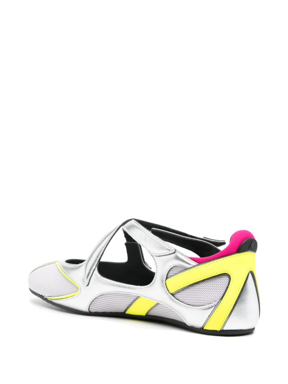 THE ATTICO Ballerine 'Floor 01' grigie e gialle