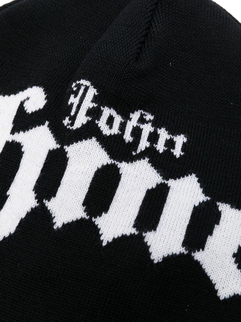 JOHN RICHMOND Berretto nero in lana con logo tipo