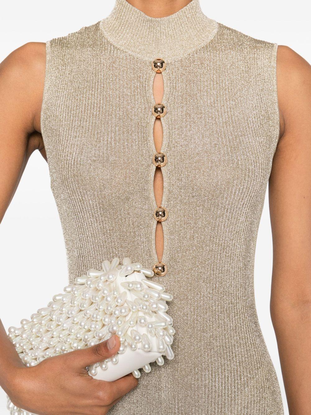 SELF PORTRAIT Abito lungo in lurex a collo alto