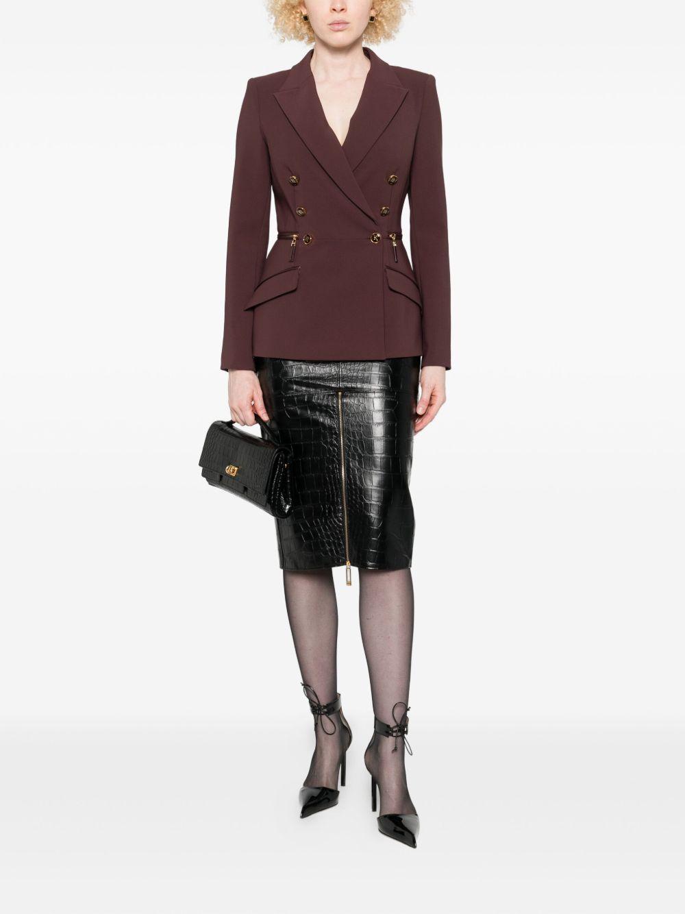 ELISABETTA FRANCHI Blazer doppiopetto in crepe bordeaux
