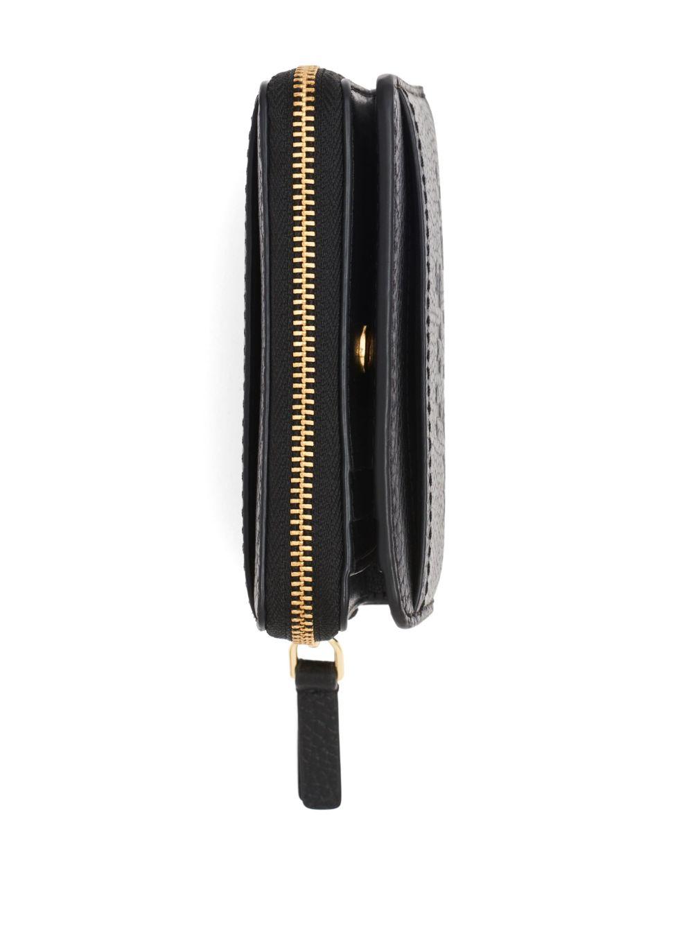 MARC JACOBS Portafoglio 'The Leather Mini Compact Wallet' in pelle nera