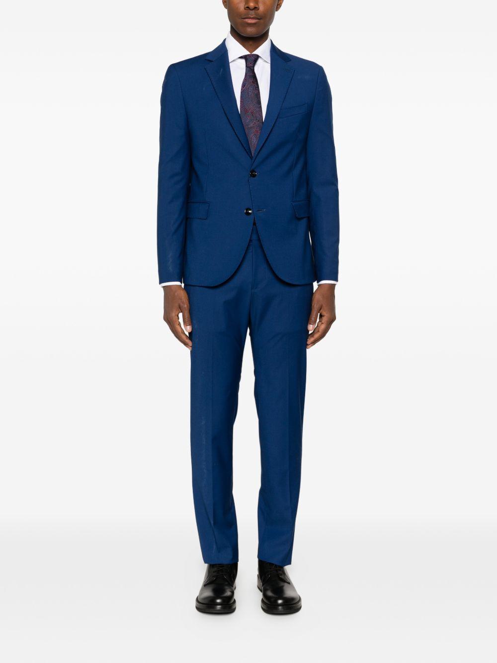 DANIELE ALESSANDRINI Completo in cotone blu con rever a dente