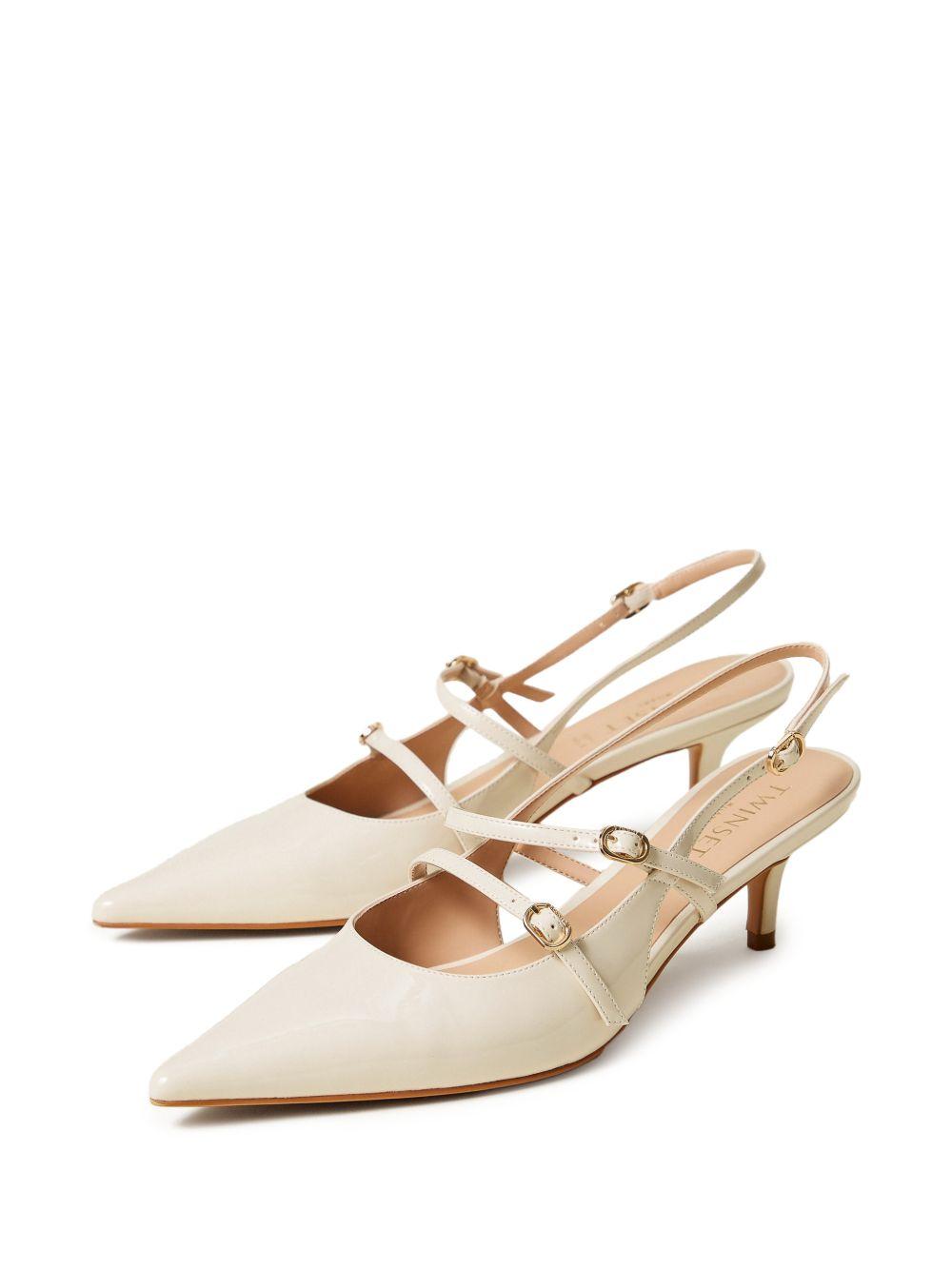 TWINSET Scarpe slingback a punta color panna