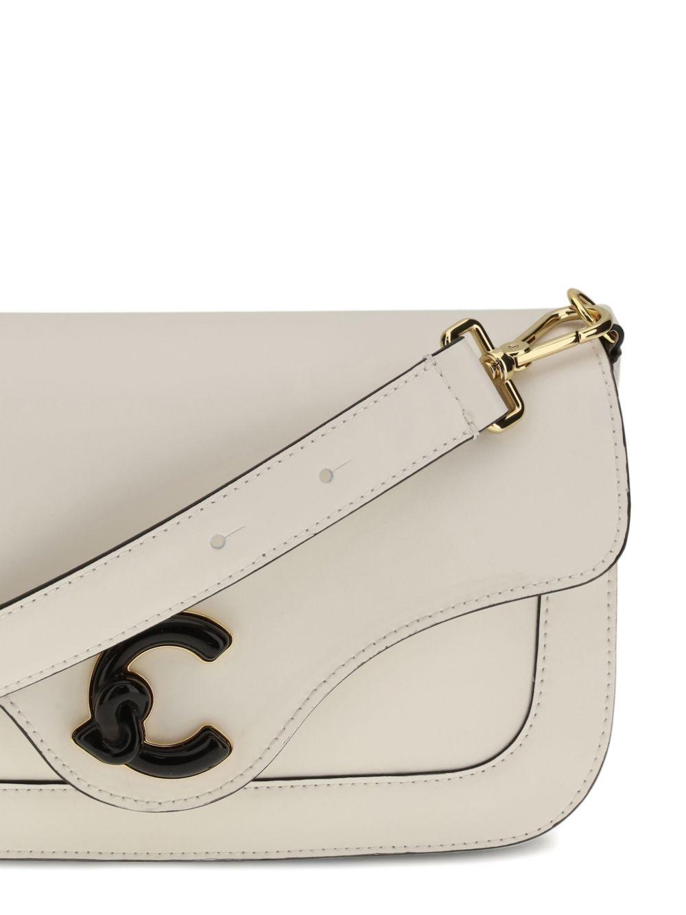 COCCINELLE Borsa a tracolla bianca con logo