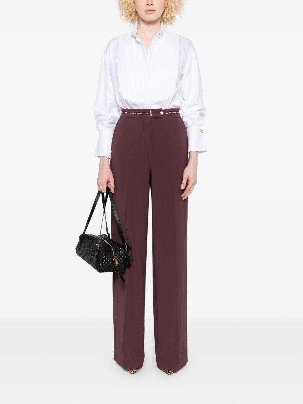 ELISABETTA FRANCHI Pantaloni burgundy a vita alta
