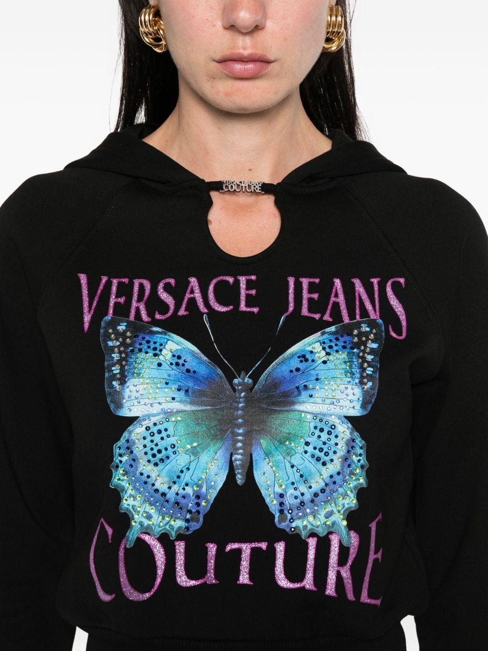 VERSACE JEANS COUTURE Felpa con cappuccio e logo
