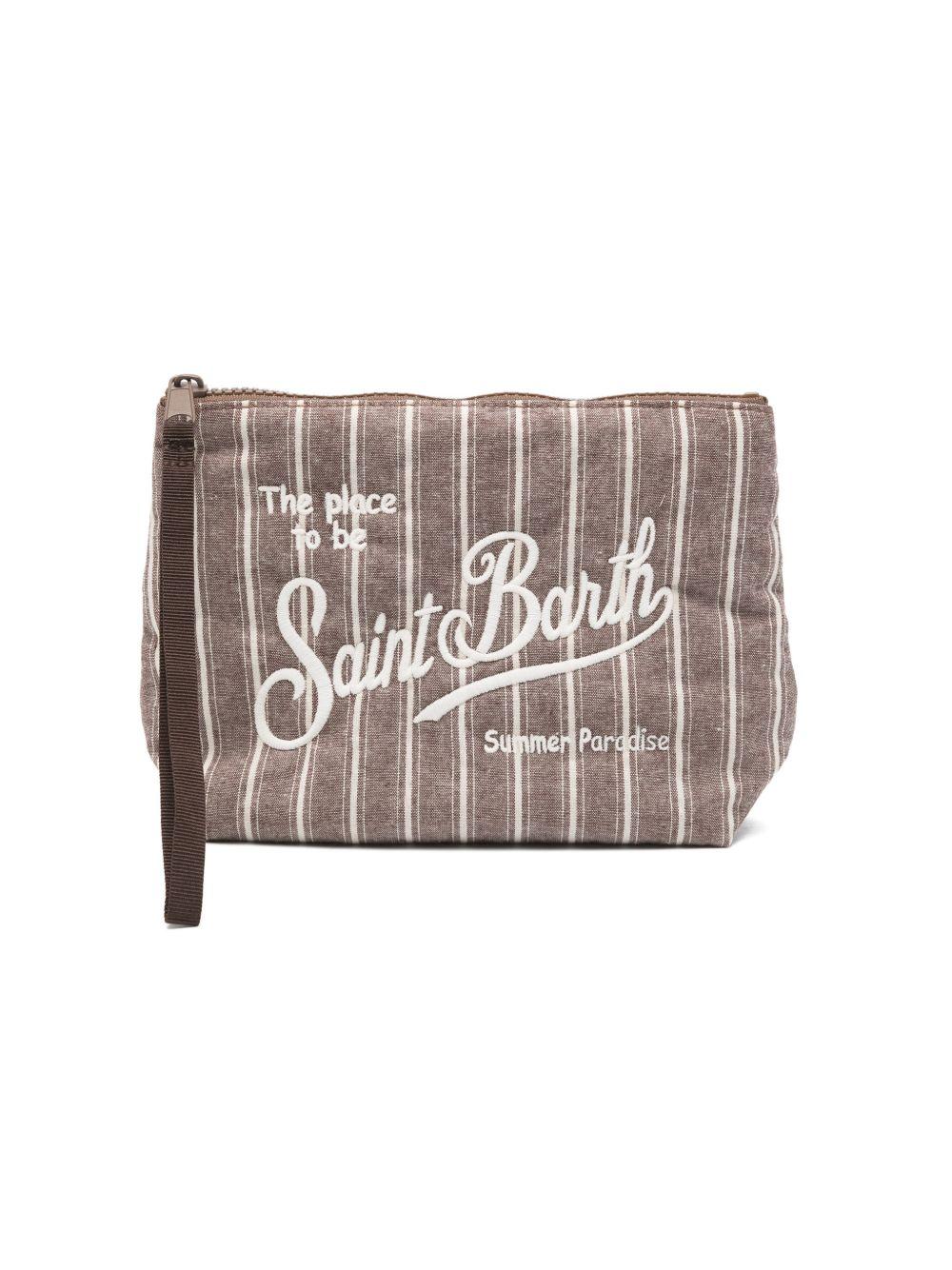 MC2 SAINT BARTH Pochette Aline in cotone marrone a righe