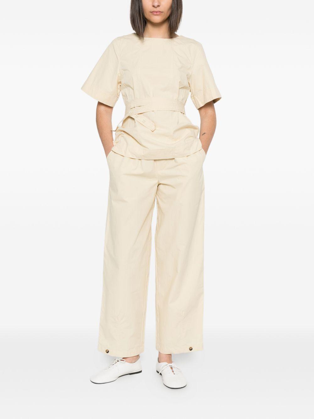 YERSE T-shirt Carli in cotone beige girocollo