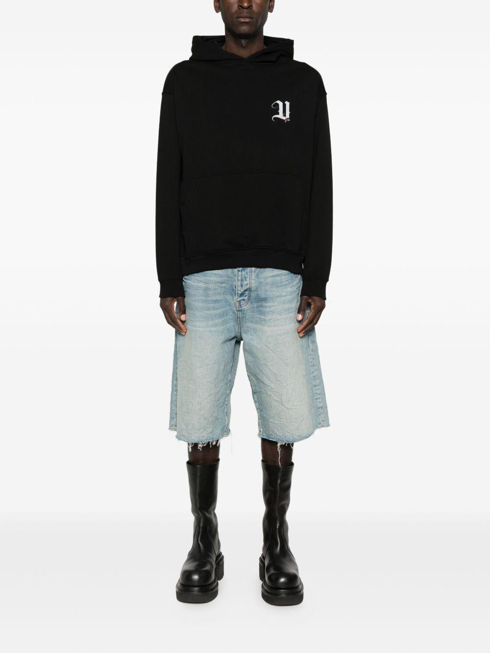 VISION OF SUPER Felpa nera con stampa del logo