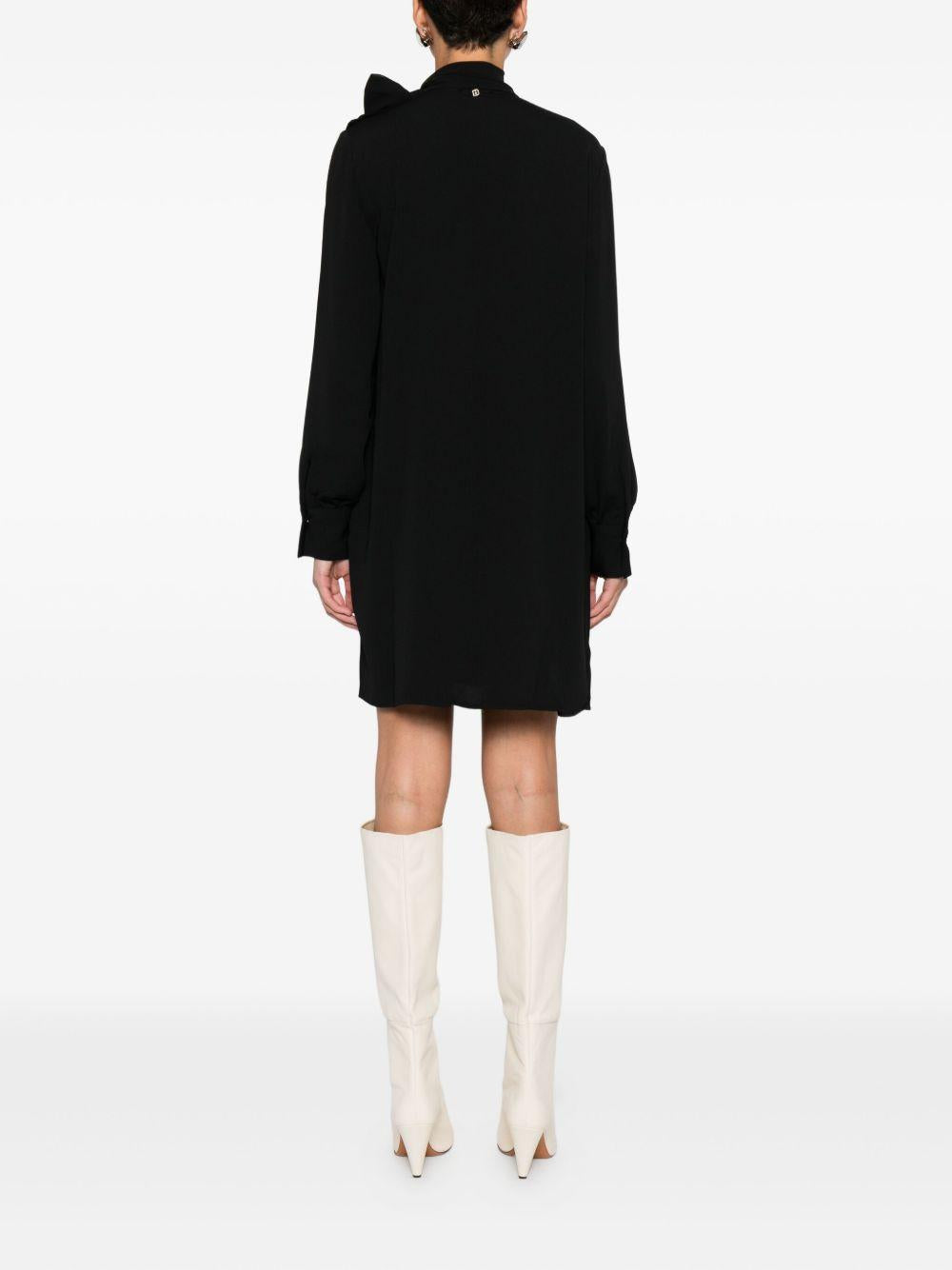 LIUJO Blusa nera con collo annodato