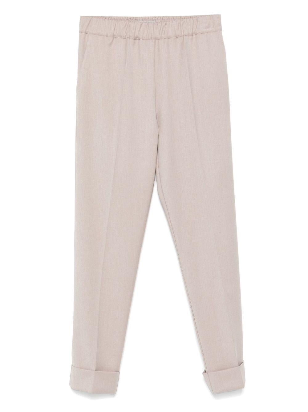 D EXTERIOR Pantaloni beige a gamba dritta