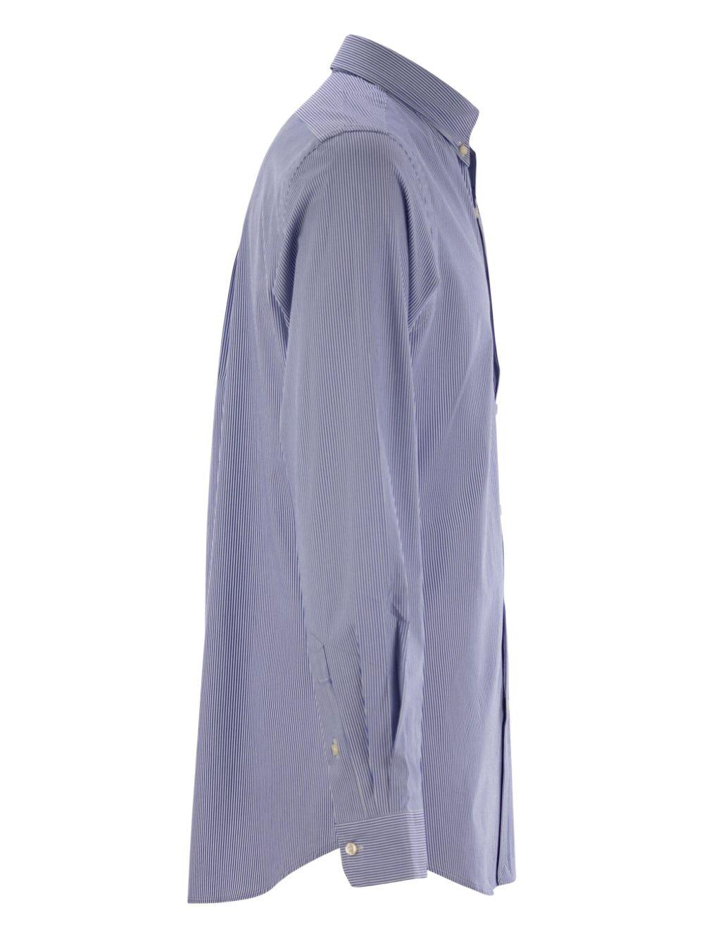 POLO RALPH LAUREN Camicia in cotone a righe con cavallino blu