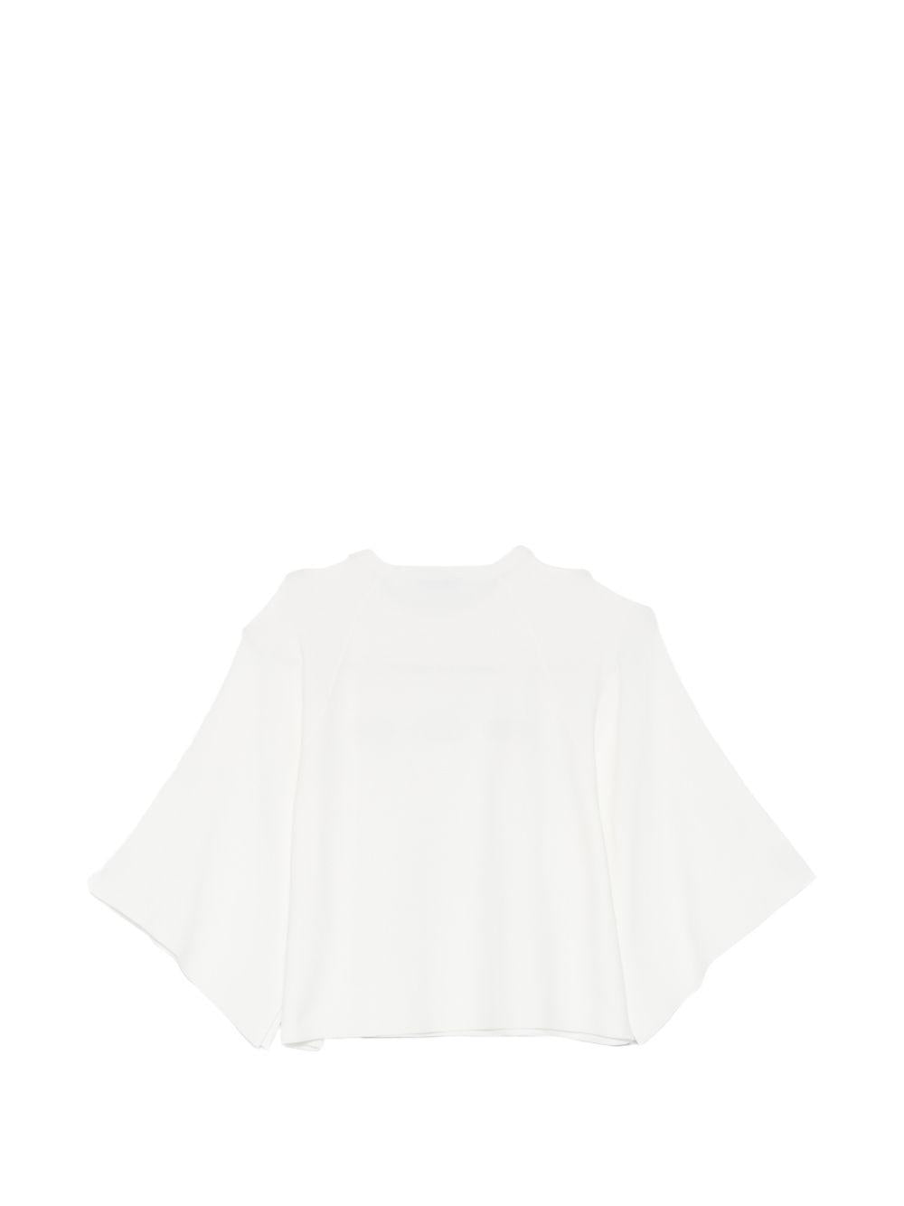 LIUJO T-shirt bianca con maniche over a 3/4