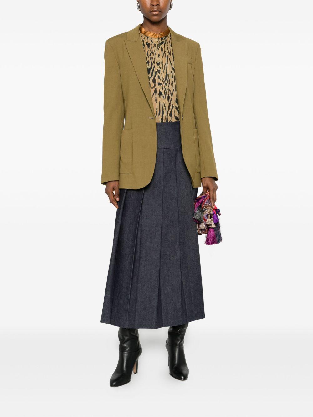 FORTE FORTE Blazer verde oliva con cintura