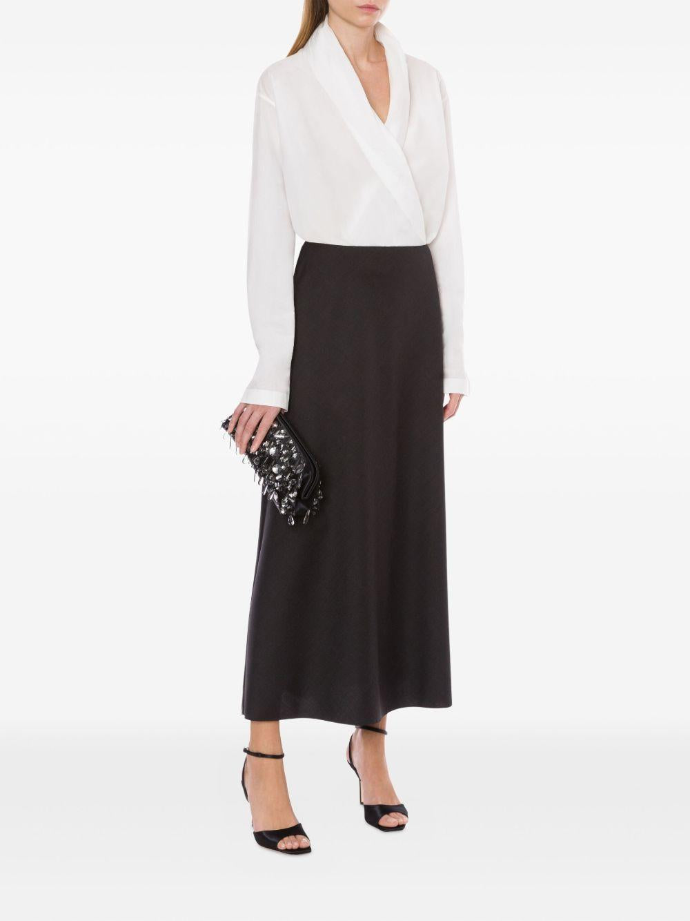 ALBERTA FERRETTI Blusa in cotone bianca a portafoglio