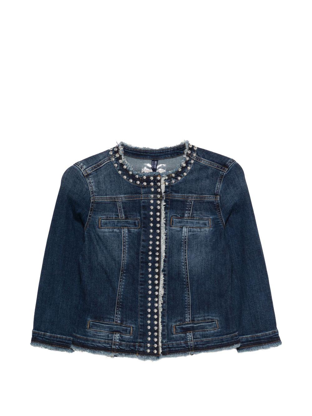LIUJO Giubbotto di jeans impreziosito da borchiette luminose
