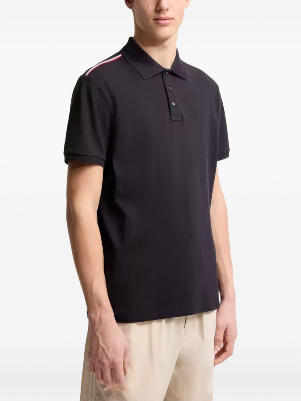 MONCLER Camicia nera a righe in cotone