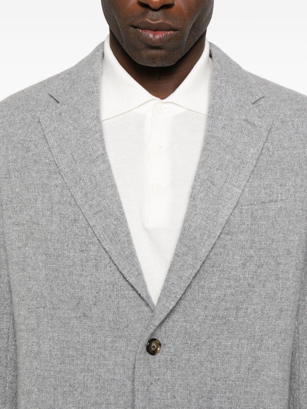 LARDINI Blazer monopetto in lana e cashmere grigio