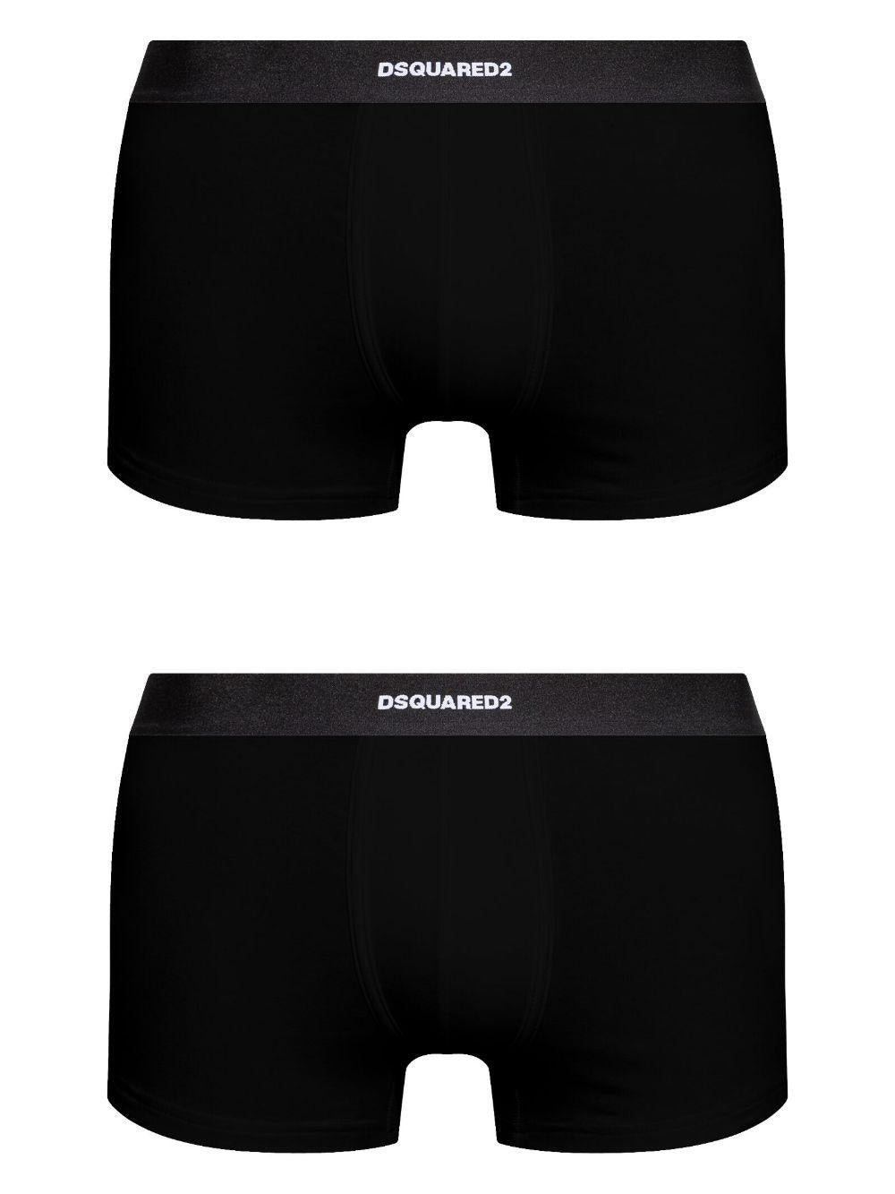DSQUARED2 Boxer neri con elastico in vita