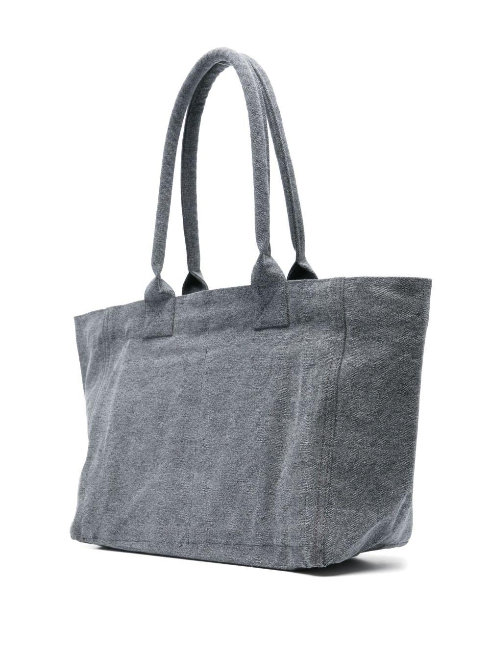 ISABEL MARANT Borsa shopping Yenky Zipper grigia in cotone