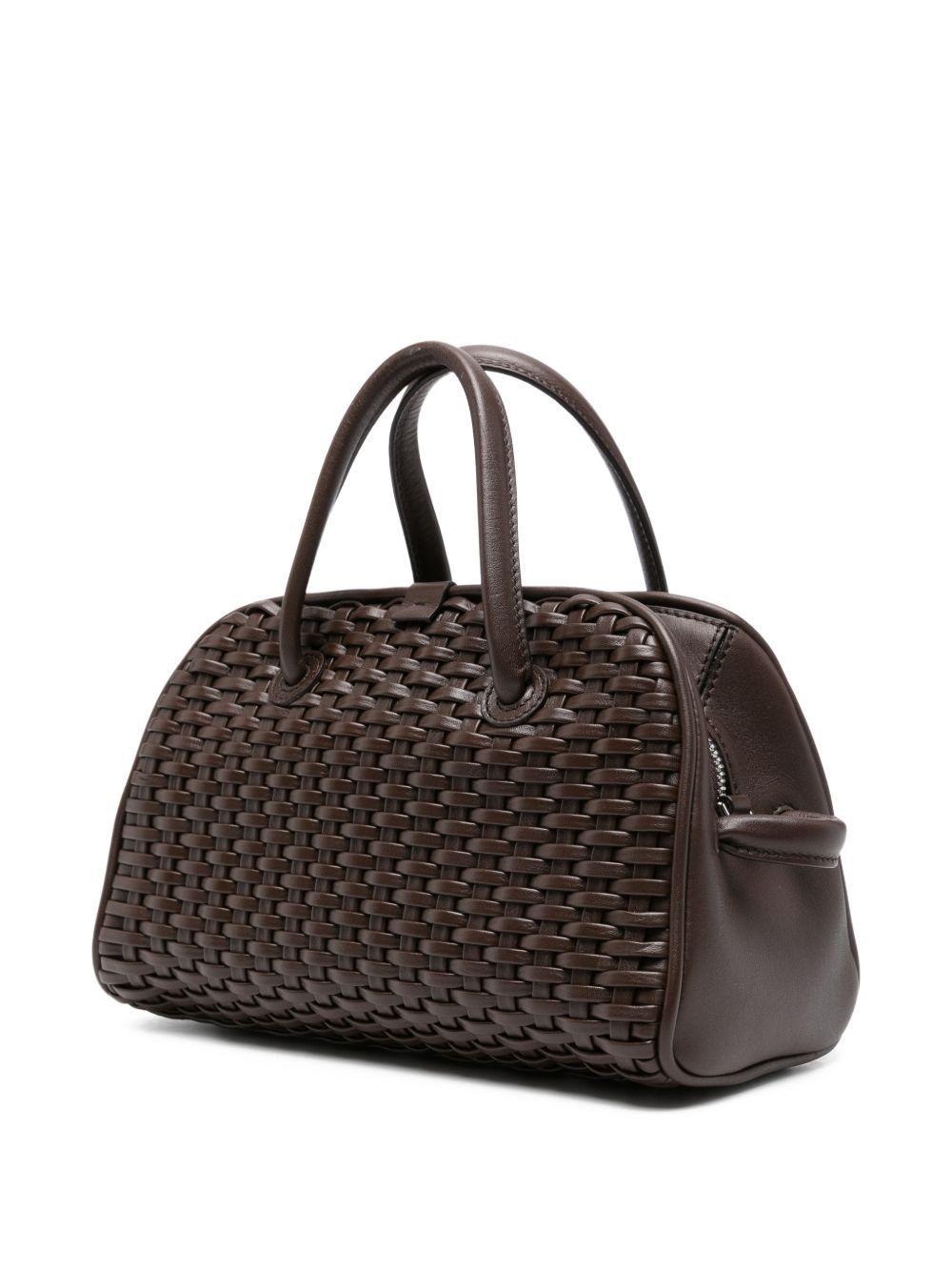 JACQUEMUS Borsa a mano Le Petit Turismo in pelle marrone