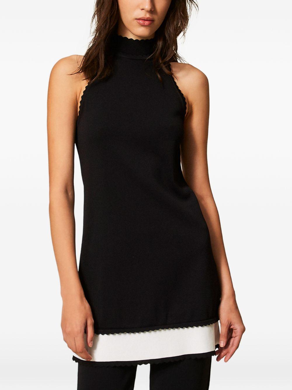 TWINSET Abito corto nero con scollo halter