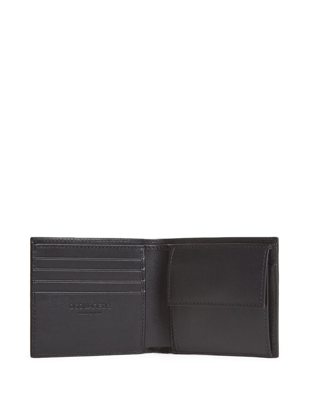 DSQUARED2 Portafoglio bi-fold nero con logo