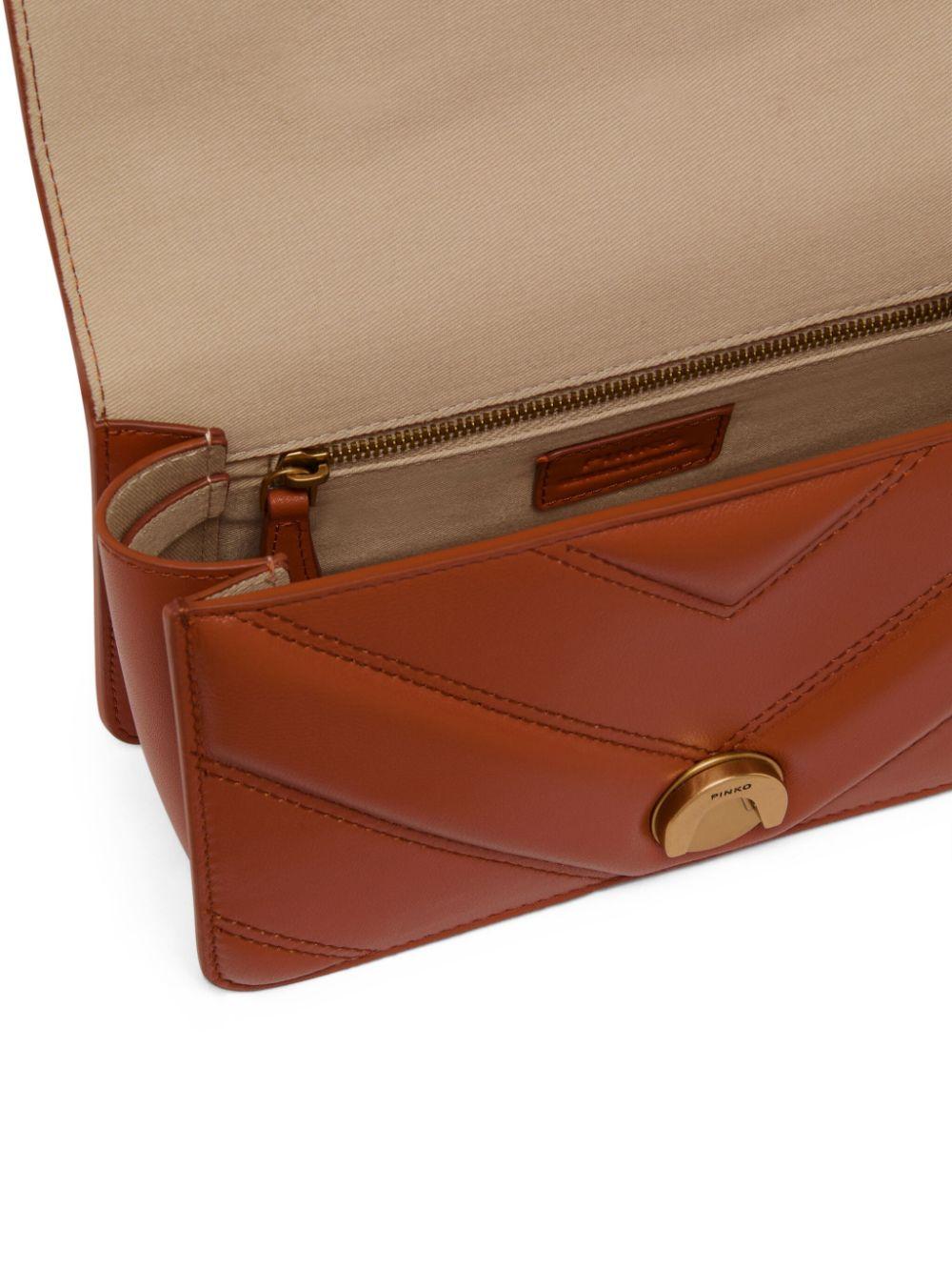 PINKO Borsa 'Love One Mini' in pelle marrone