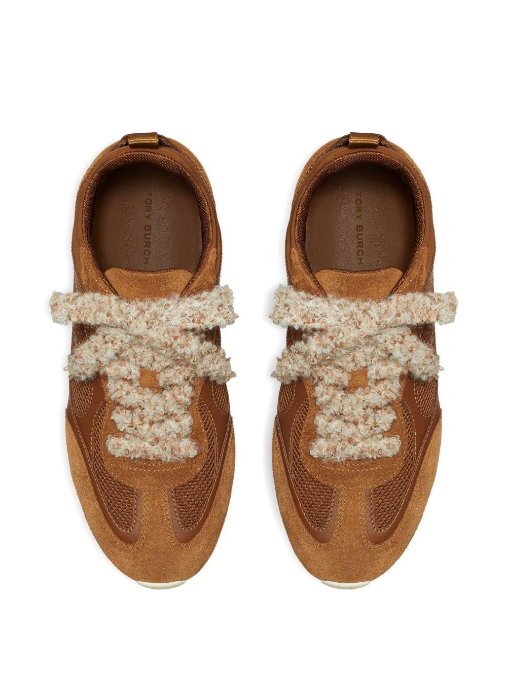 TORY BURCH Sneakers in pelle scamosciata marrone