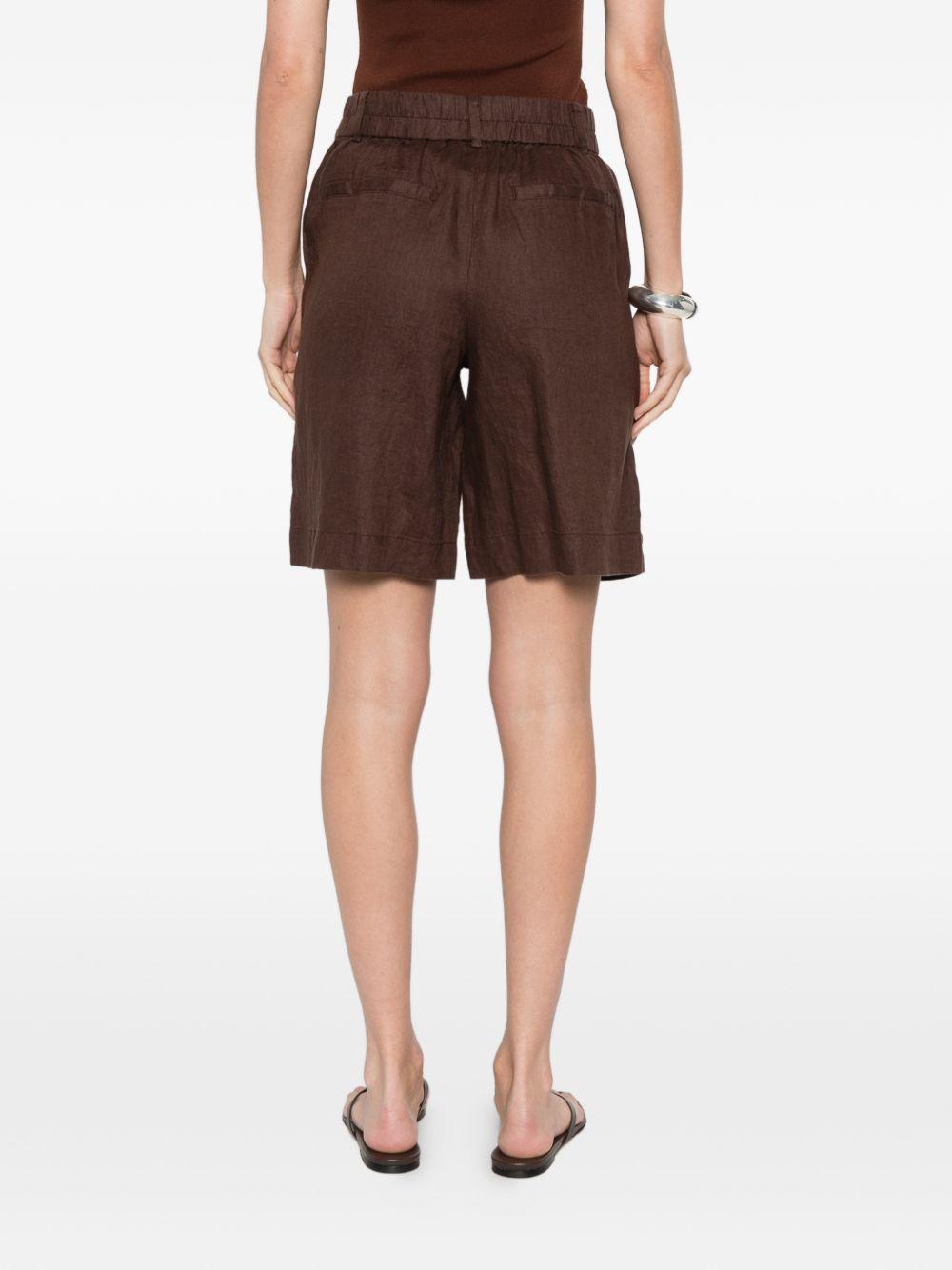 YERSE Shorts Rita in lino marrone