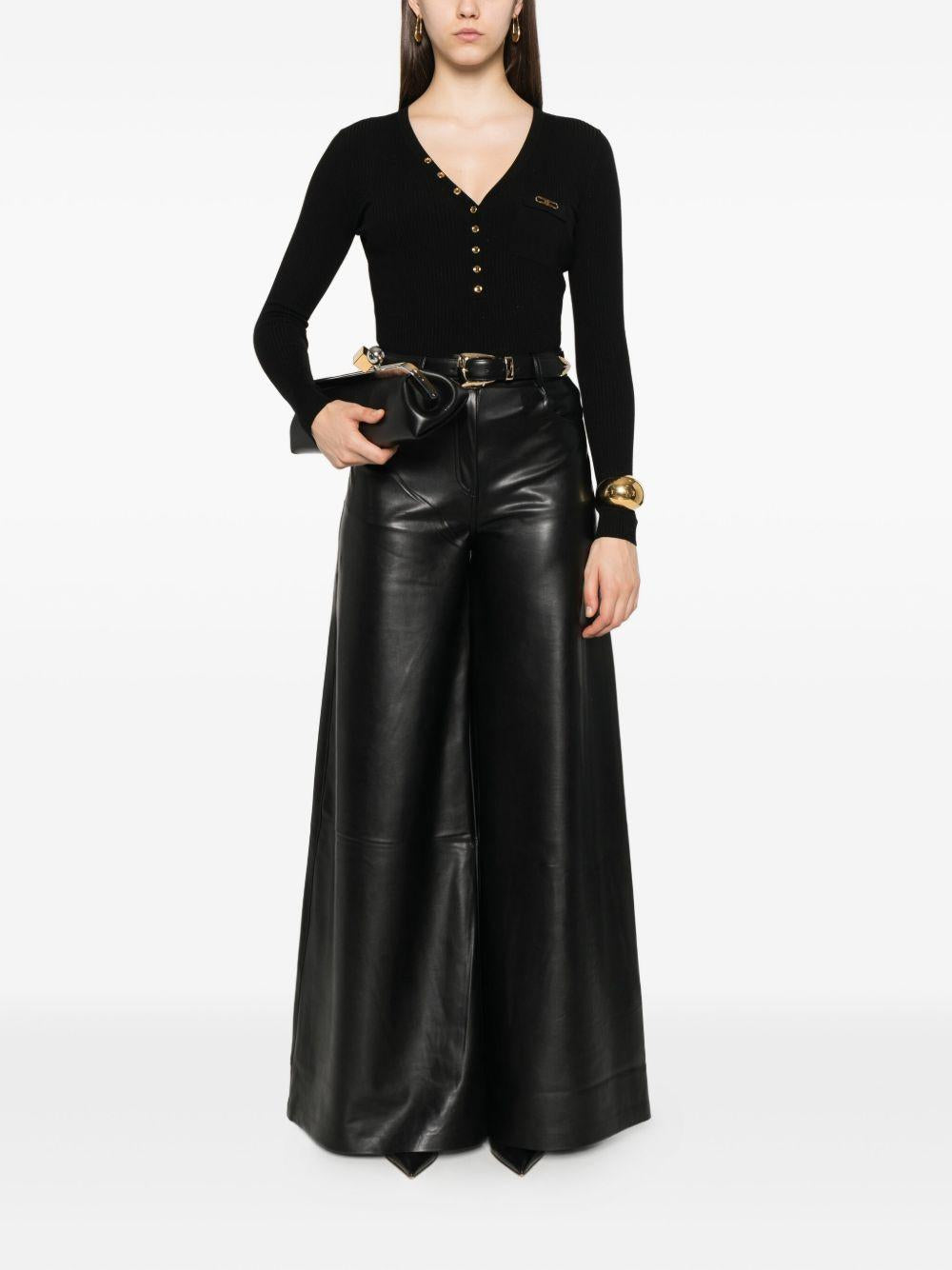 ELISABETTA FRANCHI Maglia a coste con bottoni